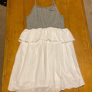 GapKids size xl/12 gray and white eyelet casual dress